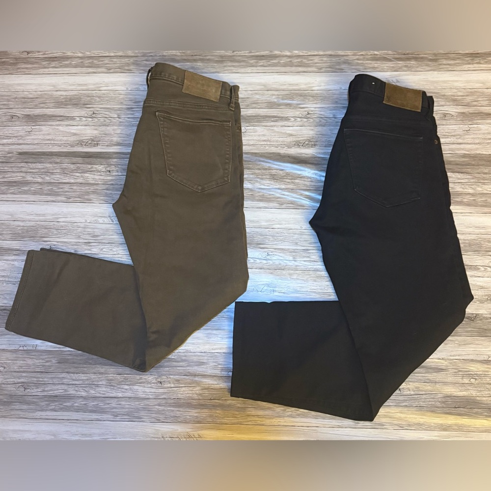 TODD SNYDER Pants 5 Pocket Design Chino Casual Dresss 2 Pair Black Brown